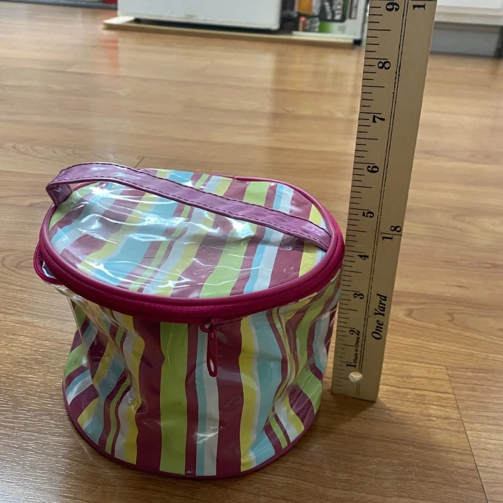 Striped Round Cosmetics Bag by Glamour